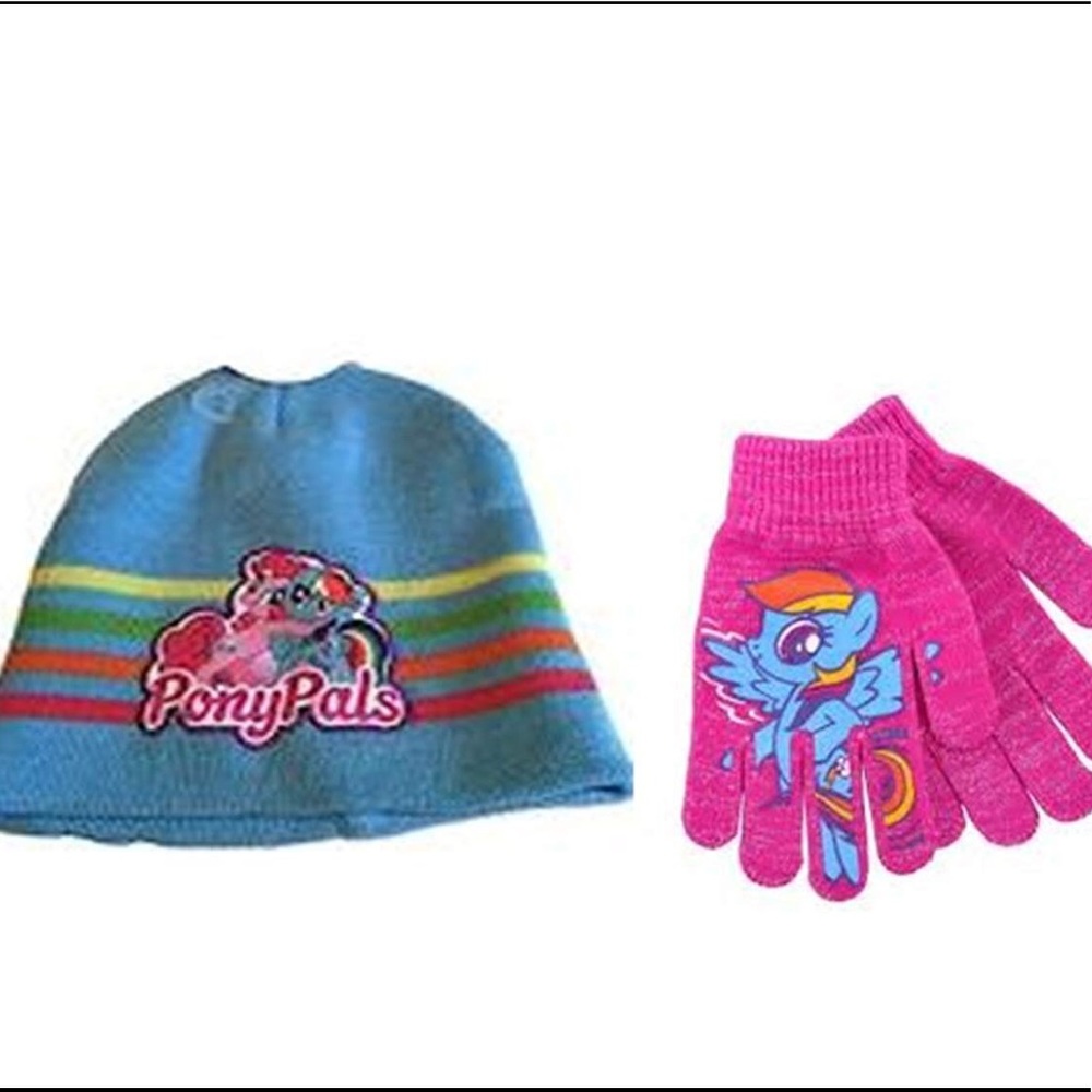 My Little Pony Knit Beanie Hat and Gloves Set